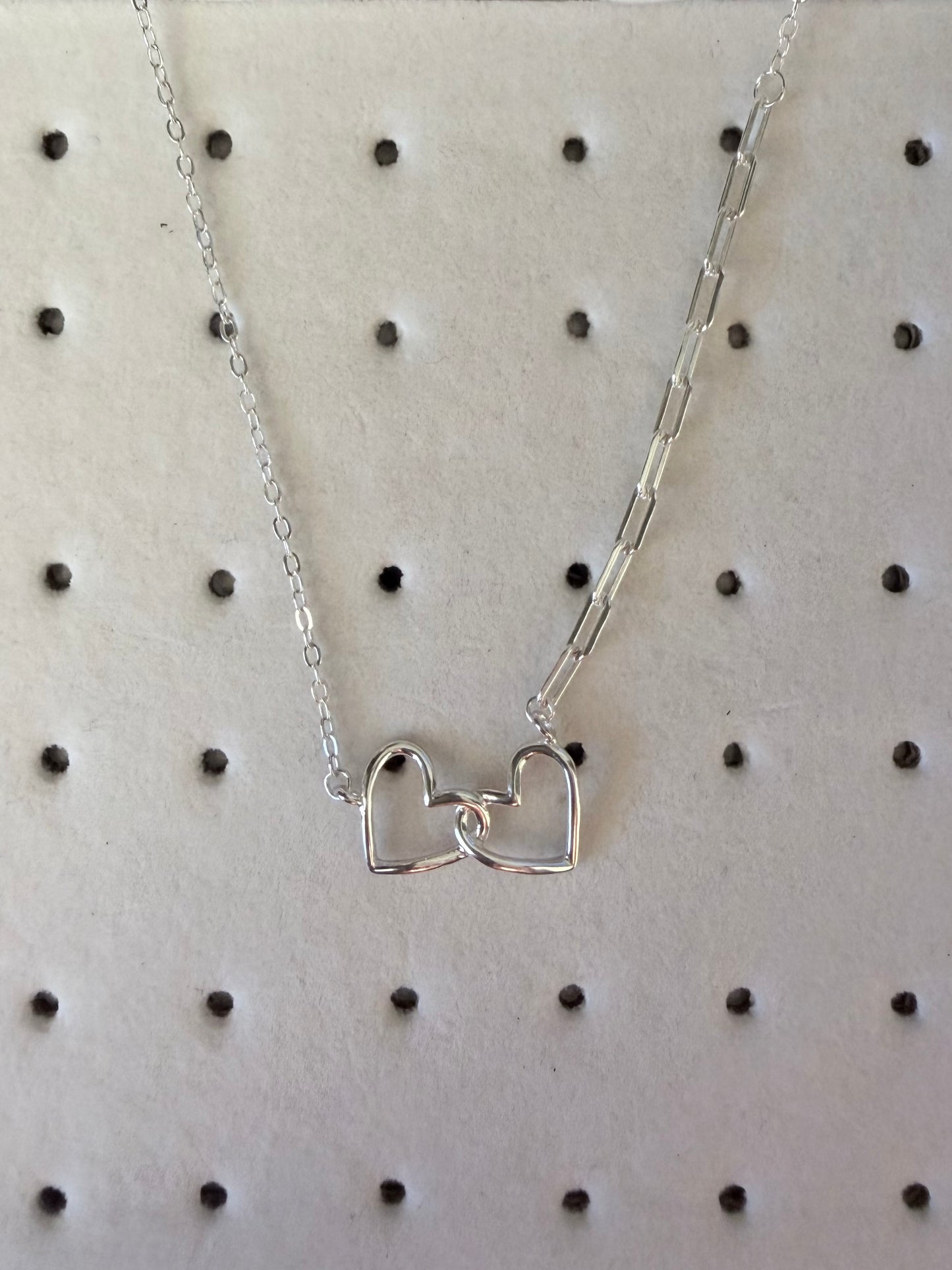 Collar corazones unidos- Plata 925