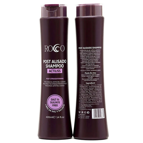 Shampoo post alisado 400 ml Rocco