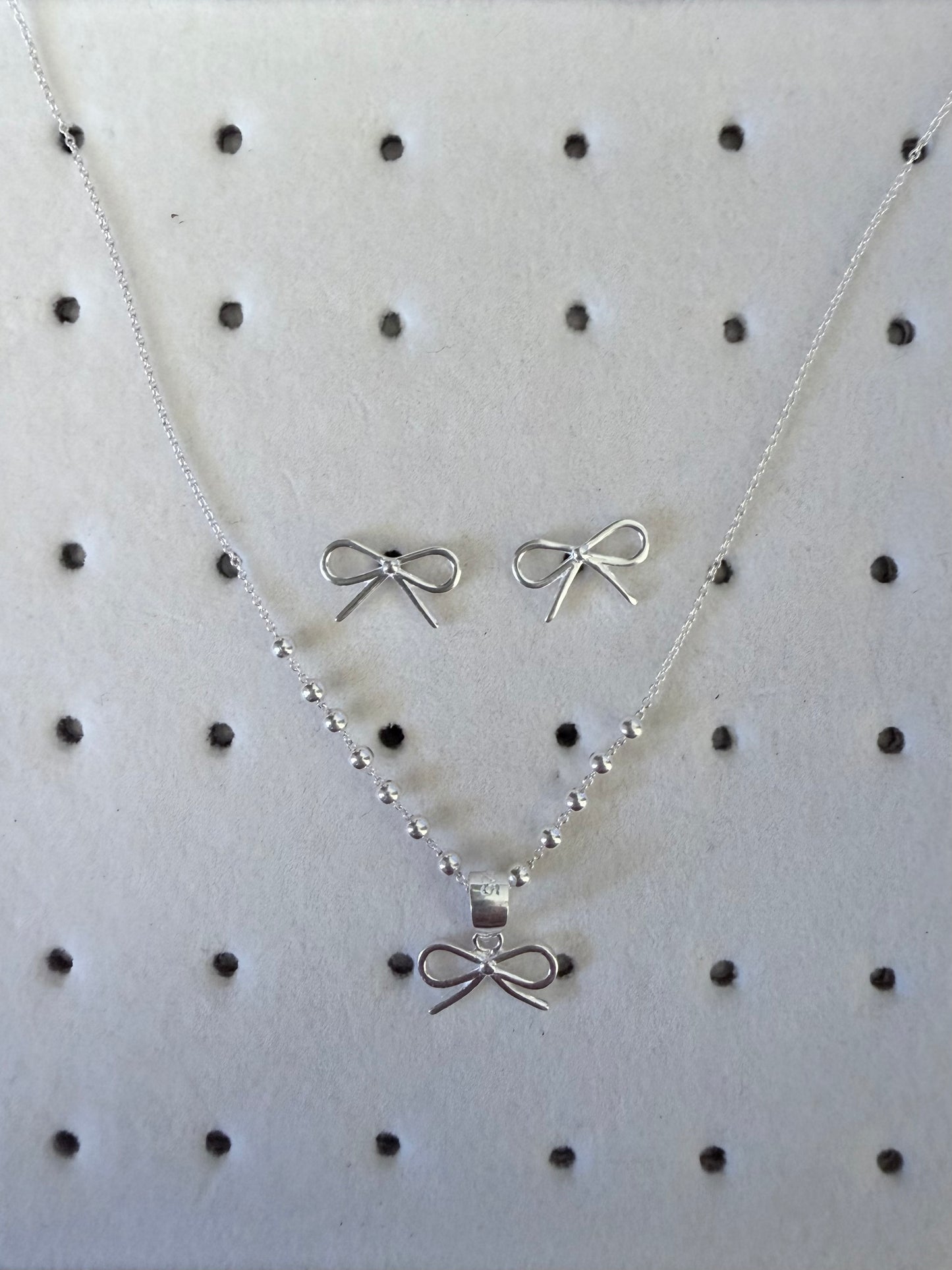 Conjunto lazo coquette- Plata 925