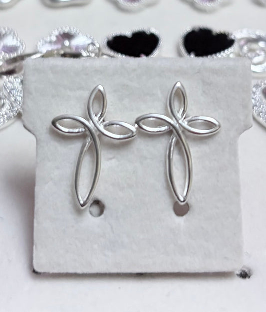 Aros Cruz minimalista- plata