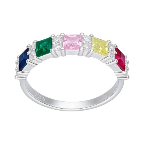 Anillo cintillo circones muticolor