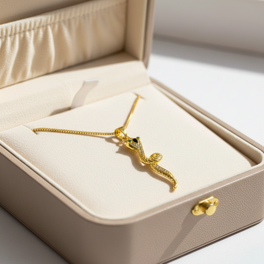 Collar serpiente con circon