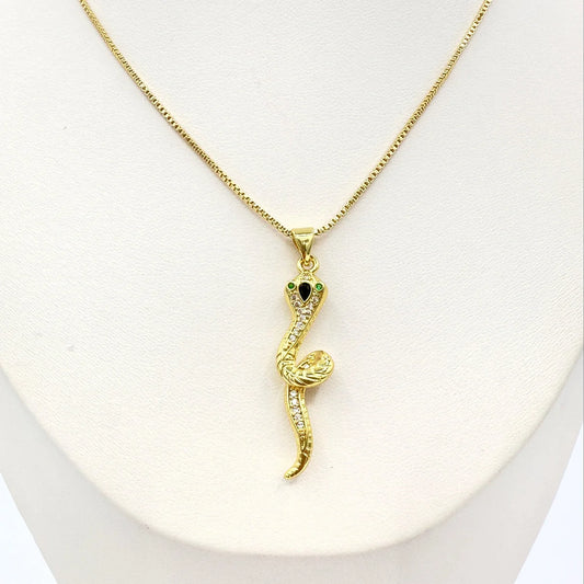 Collar serpiente con circon